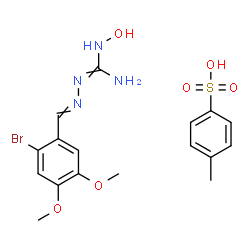 ChemSpider 2D Image | N''-(2-Bromo-4,5-dimethoxybenzylidene)-N-hydroxycarbonohydrazonic diamide 4-methylbenzenesulfonate (1:1) | C17H21BrN4O6S