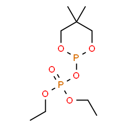 ChemSpider 2D Image | 2-((Diethoxyphosphoryl)oxy)-5,5-dimethyl-1,3,2-dioxaphosphinane | C9H20O6P2