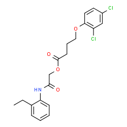 ChemSpider 2D Image | 2-[(2-Ethylphenyl)amino]-2-oxoethyl 4-(2,4-dichlorophenoxy)butanoate | C20H21Cl2NO4