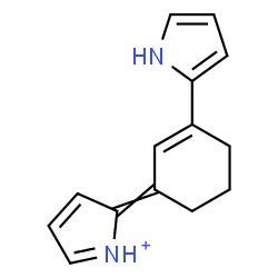 ChemSpider 2D Image | 2-[3-(1H-Pyrrol-2-yl)-2-cyclohexen-1-ylidene]-2H-pyrrolium | C14H15N2