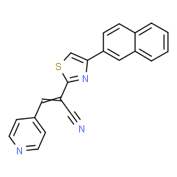 ChemSpider 2D Image | 2-[4-(2-Naphthyl)-1,3-thiazol-2-yl]-3-(4-pyridinyl)acrylonitrile | C21H13N3S