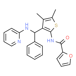 ChemSpider 2D Image | N-{4,5-Dimethyl-3-[phenyl(2-pyridinylamino)methyl]-2-thienyl}-2-furamide | C23H21N3O2S