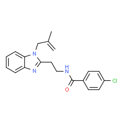 ChemSpider 2D Image | 4-Chloro-N-{2-[1-(2-methyl-2-propen-1-yl)-1H-benzimidazol-2-yl]ethyl}benzamide | C20H20ClN3O