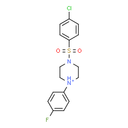 ChemSpider 2D Image | 4-[(4-Chlorophenyl)sulfonyl]-1-(4-fluorophenyl)piperazin-1-ium | C16H17ClFN2O2S