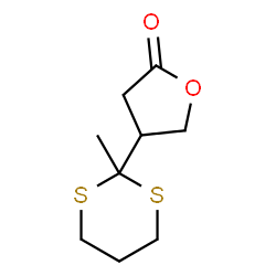ChemSpider 2D Image | 4-(2-Methyl-1,3-dithian-2-yl)dihydro-2(3H)-furanone | C9H14O2S2