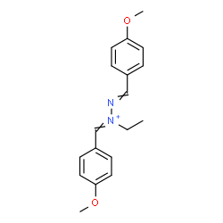 ChemSpider 2D Image | 1-Ethyl-1,2-bis(4-methoxybenzylidene)hydrazinium | C18H21N2O2