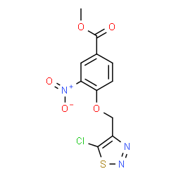 ChemSpider 2D Image | Methyl 4-[(5-chloro-1,2,3-thiadiazol-4-yl)methoxy]-3-nitrobenzoate | C11H8ClN3O5S