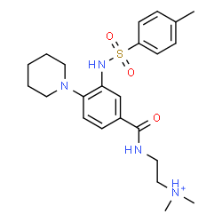 ChemSpider 2D Image | N,N-Dimethyl-2-{[3-{[(4-methylphenyl)sulfonyl]amino}-4-(1-piperidinyl)benzoyl]amino}ethanaminium | C23H33N4O3S