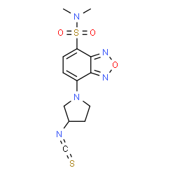 ChemSpider 2D Image | 7-(3-Isothiocyanato-1-pyrrolidinyl)-N,N-dimethyl-2,1,3-benzoxadiazole-4-sulfonamide | C13H15N5O3S2