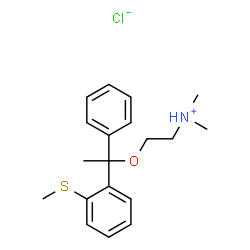 ChemSpider 2D Image | N,N-Dimethyl-2-{1-[2-(methylsulfanyl)phenyl]-1-phenylethoxy}ethanaminium chloride | C19H26ClNOS