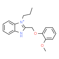 ChemSpider 2D Image | 2-[(2-Methoxyphenoxy)methyl]-3-propyl-1H-3,1-benzimidazol-3-ium | C18H21N2O2