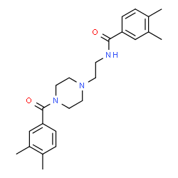 ChemSpider 2D Image | N-{2-[4-(3,4-Dimethylbenzoyl)-1-piperazinyl]ethyl}-3,4-dimethylbenzamide | C24H31N3O2