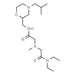 ChemSpider 2D Image | N,N-Diethyl-2-[(2-{[(4-isobutyl-2-morpholinyl)methyl]amino}-2-oxoethyl)(methyl)amino]acetamide | C18H36N4O3