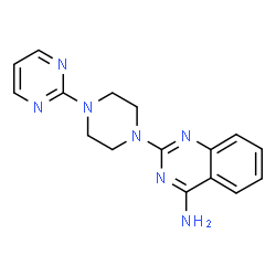 ChemSpider 2D Image | 2-[4-(2-Pyrimidinyl)-1-piperazinyl]-4-quinazolinamine | C16H17N7
