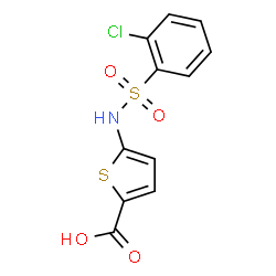ChemSpider 2D Image | 5-{[(2-Chlorophenyl)sulfonyl]amino}-2-thiophenecarboxylic acid | C11H8ClNO4S2