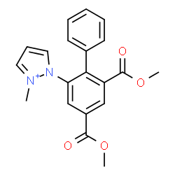 ChemSpider 2D Image | 1-[4,6-Bis(methoxycarbonyl)-2-biphenylyl]-2-methyl-1H-pyrazol-2-ium | C20H19N2O4