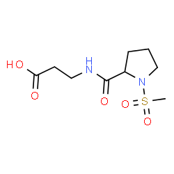ChemSpider 2D Image | 1-(Methylsulfonyl)prolyl-beta-alanine | C9H16N2O5S