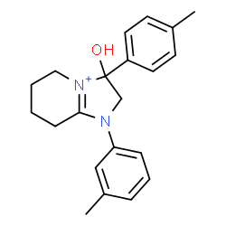 ChemSpider 2D Image | 3-Hydroxy-1-(3-methylphenyl)-3-(4-methylphenyl)-2,3,5,6,7,8-hexahydro-1H-imidazo[1,2-a]pyridin-4-ium | C21H25N2O