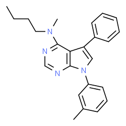 ChemSpider 2D Image | N-Butyl-N-methyl-7-(3-methylphenyl)-5-phenyl-7H-pyrrolo[2,3-d]pyrimidin-4-amine | C24H26N4
