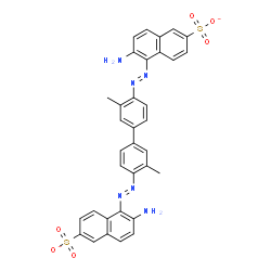 ChemSpider 2D Image | 5,5'-[(3,3'-Dimethyl-4,4'-biphenyldiyl)di(E)-2,1-diazenediyl]bis(6-amino-2-naphthalenesulfonate) | C34H26N6O6S2