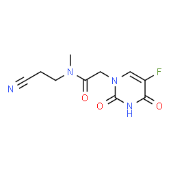 ChemSpider 2D Image | N-(2-Cyanoethyl)-2-(5-fluoro-2,4-dioxo-3,4-dihydro-1(2H)-pyrimidinyl)-N-methylacetamide | C10H11FN4O3