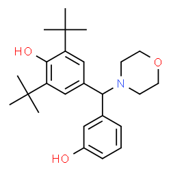 ChemSpider 2D Image | 2,6-Di-tert-butyl-4-[(3-hydroxyphenyl)(morpholin-4-yl)methyl]phenol | C25H35NO3
