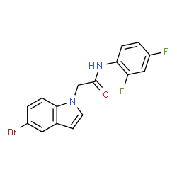 ChemSpider 2D Image | 2-(5-Bromo-1H-indol-1-yl)-N-(2,4-difluorophenyl)acetamide | C16H11BrF2N2O