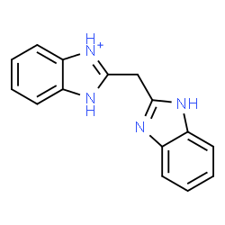 ChemSpider 2D Image | 2-(1H-Benzimidazol-2-ylmethyl)-1H-3,1-benzimidazol-3-ium | C15H13N4