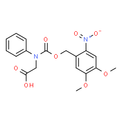 ChemSpider 2D Image | N-{[(4,5-Dimethoxy-2-nitrobenzyl)oxy]carbonyl}-N-phenylglycine | C18H18N2O8
