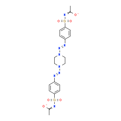 ChemSpider 2D Image | N,N'-{1,4-Piperazinediylbis[(E)-2,1-diazenediyl-4,1-phenylenesulfonyl]}diethanimidate | C20H22N8O6S2