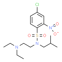 ChemSpider 2D Image | 4-Chloro-N-[2-(diethylamino)ethyl]-N-isobutyl-2-nitrobenzenesulfonamide | C16H26ClN3O4S