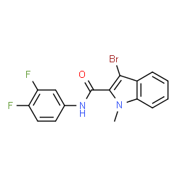 ChemSpider 2D Image | 3-Bromo-N-(3,4-difluorophenyl)-1-methyl-1H-indole-2-carboxamide | C16H11BrF2N2O