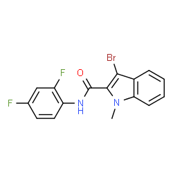 ChemSpider 2D Image | 3-Bromo-N-(2,4-difluorophenyl)-1-methyl-1H-indole-2-carboxamide | C16H11BrF2N2O