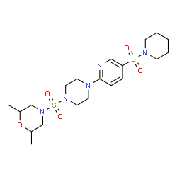 ChemSpider 2D Image | 2,6-Dimethyl-4-({4-[5-(1-piperidinylsulfonyl)-2-pyridinyl]-1-piperazinyl}sulfonyl)morpholine | C20H33N5O5S2