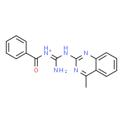 ChemSpider 2D Image | (E)-Amino-N-benzoyl[(4-methyl-2-quinazolinyl)amino]methaniminium | C17H16N5O