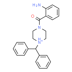 ChemSpider 2D Image | 4-(2-Aminobenzoyl)-1-(diphenylmethyl)piperazin-1-ium | C24H26N3O