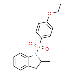 ChemSpider 2D Image | 1-[(4-Ethoxyphenyl)sulfonyl]-2-methylindoline | C17H19NO3S