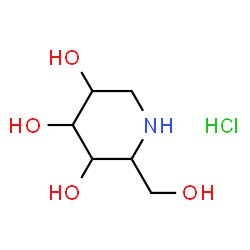 ChemSpider 2D Image | 2-(Hydroxymethyl)-3,4,5-piperidinetriol hydrochloride | C6H14ClNO4