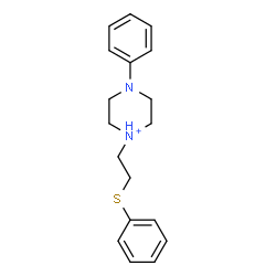 ChemSpider 2D Image | 4-Phenyl-1-[2-(phenylsulfanyl)ethyl]piperazin-1-ium | C18H23N2S