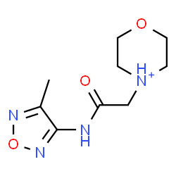 ChemSpider 2D Image | 4-{2-[(4-Methyl-1,2,5-oxadiazol-3-yl)amino]-2-oxoethyl}morpholin-4-ium | C9H15N4O3