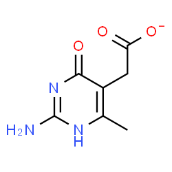 ChemSpider 2D Image | (2-Amino-6-methyl-4-oxo-1,4-dihydro-5-pyrimidinyl)acetate | C7H8N3O3