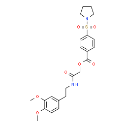 ChemSpider 2D Image | 2-{[2-(3,4-Dimethoxyphenyl)ethyl]amino}-2-oxoethyl 4-(1-pyrrolidinylsulfonyl)benzoate | C23H28N2O7S