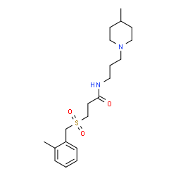 ChemSpider 2D Image | 3-[(2-Methylbenzyl)sulfonyl]-N-[3-(4-methyl-1-piperidinyl)propyl]propanamide | C20H32N2O3S