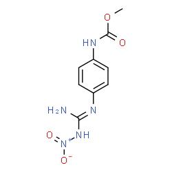 ChemSpider 2D Image | Methyl (4-{(E)-[amino(nitroamino)methylene]amino}phenyl)carbamate | C9H11N5O4