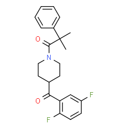 ChemSpider 2D Image | 1-[4-(2,5-Difluorobenzoyl)-1-piperidinyl]-2-methyl-2-phenyl-1-propanone | C22H23F2NO2