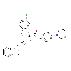 ChemSpider 2D Image | N~2~-(1H-Benzotriazol-1-ylacetyl)-N~2~-(4-chlorobenzyl)-2-methyl-N-[4-(4-morpholinyl)phenyl]alaninamide | C29H31ClN6O3