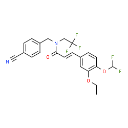 ChemSpider 2D Image | (2E)-N-(4-Cyanobenzyl)-3-[4-(difluoromethoxy)-3-ethoxyphenyl]-N-(2,2,2-trifluoroethyl)acrylamide | C22H19F5N2O3