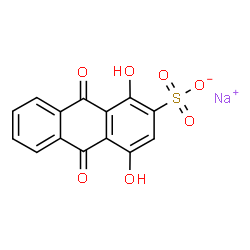 ChemSpider 2D Image | Sodium 1,4-dihydroxy-9,10-dioxo-9,10-dihydro-2-anthracenesulfonate | C14H7NaO7S