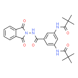 ChemSpider 2D Image | 3,5-Bis[(2,2-dimethylpropanoyl)amino]-N-(1,3-dioxo-1,3-dihydro-2H-isoindol-2-yl)benzamide | C25H28N4O5