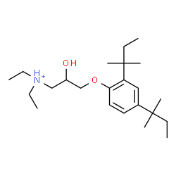 ChemSpider 2D Image | 3-[2,4-Bis(2-methyl-2-butanyl)phenoxy]-N,N-diethyl-2-hydroxy-1-propanaminium | C23H42NO2